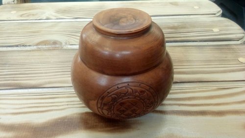 детальное фото медница глиняная, ручная работа, маслянка в интернет-магазине Дачный Эксперт